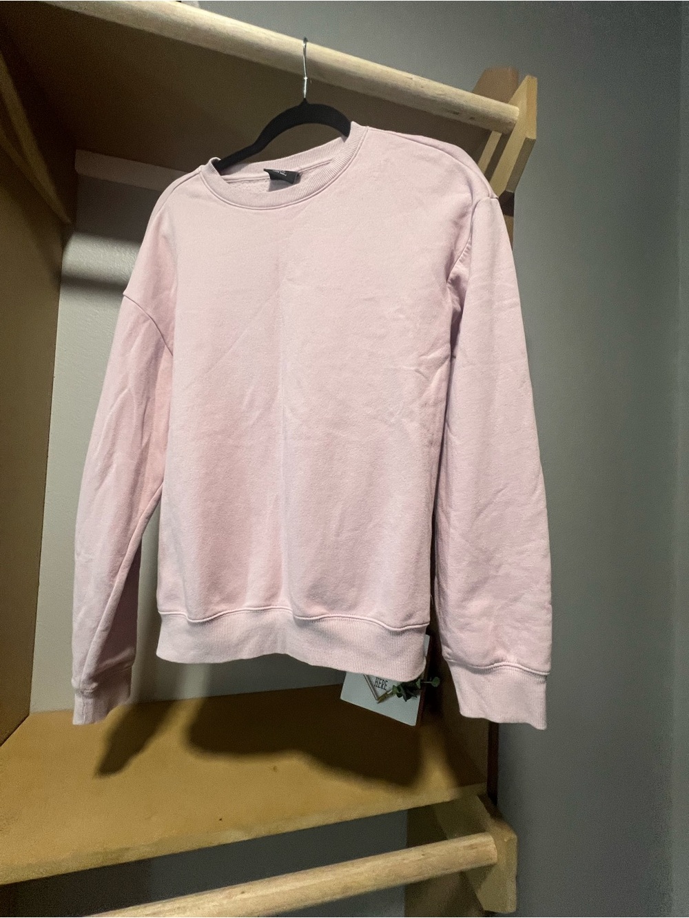 H&M Men's Crewneck Sweater in Light Pink